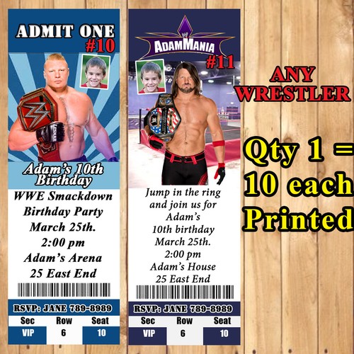 Wrestling wwe invitations - invitations, 10