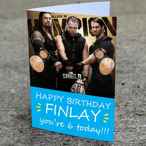 Wwe shield birthday card - wwe,