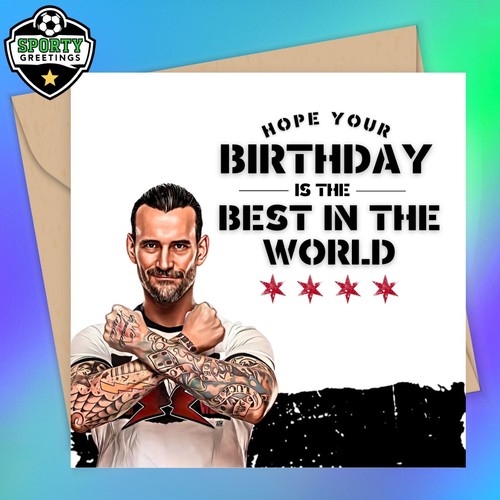 Wrestling birthday card - card, punk